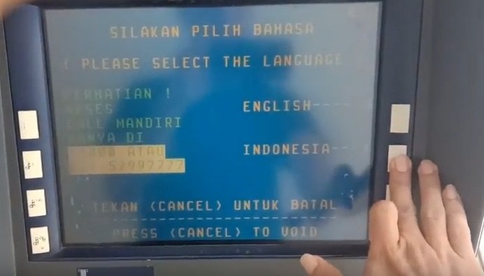 pilih bahasa indonesia untuk bayar bpjs via atm mandiri