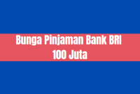 Bunga Pinjaman Bank BRI 100 juta, Mau tahu? Lihat Tabel Berikut !