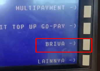 pilih menu BRIVA 